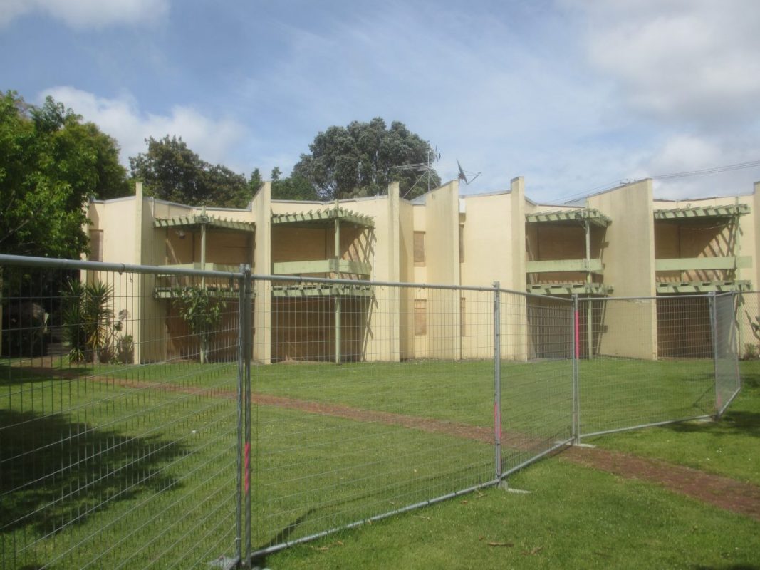 The now-demolished block on HNZ’s Asquith Ave land in Mt Albert Old state housing on Asquith Ave, Mt Albert