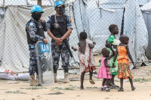 Troops and children in war-torn South Sudan