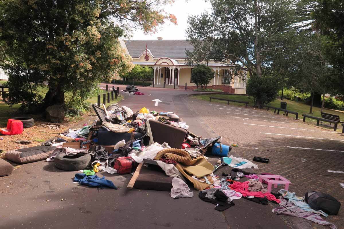 Rubbish dumped at Ferndale 3 The mess at Ferndale House after reptiles dumped rubbish