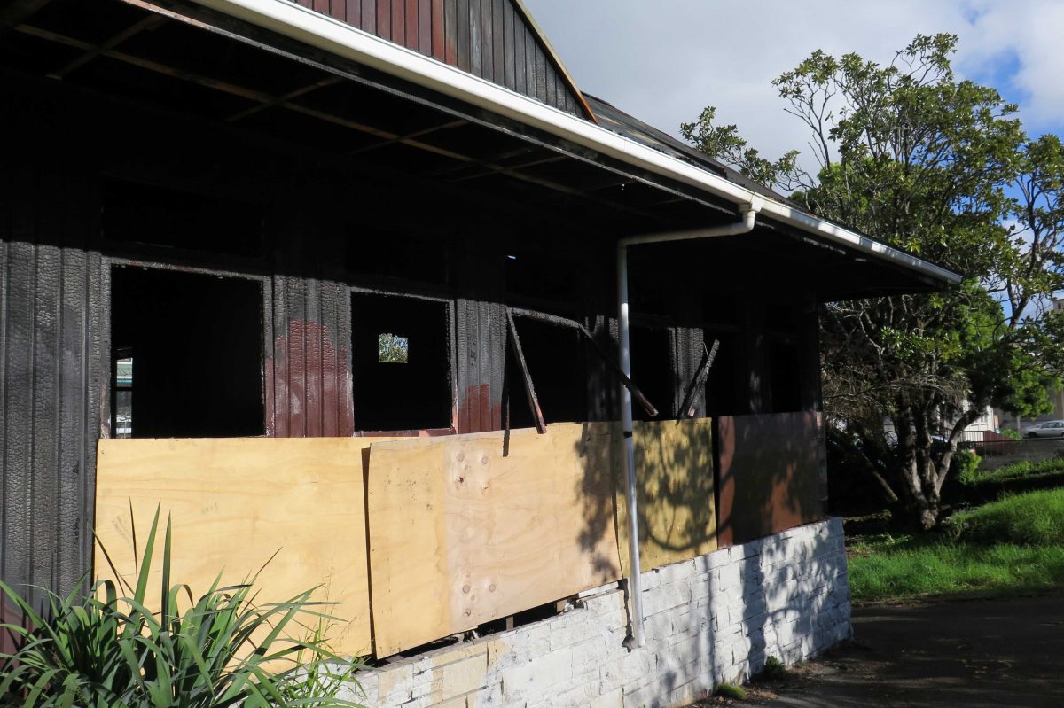 Ruins of the old Four Kauri Medical Centre in Mt Albert