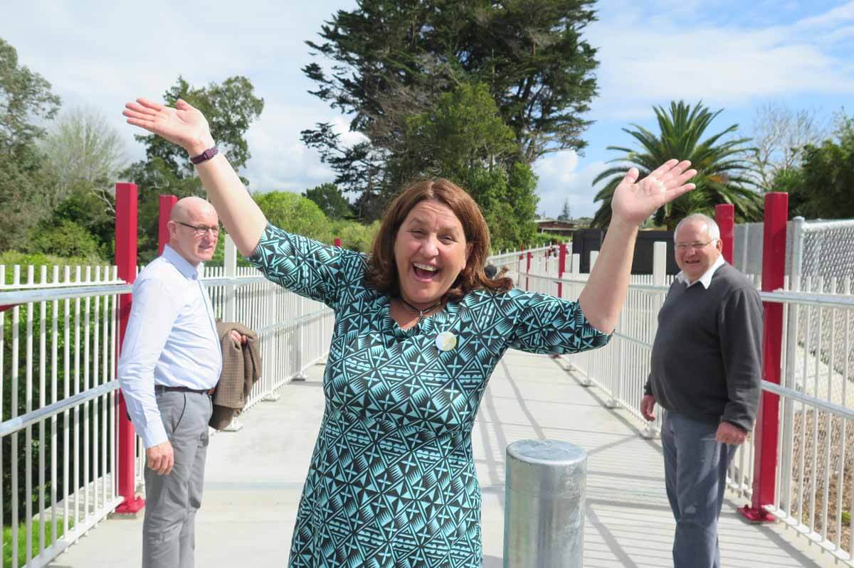 Margi Watson at shared path opening